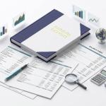 3D isometric annual report vector