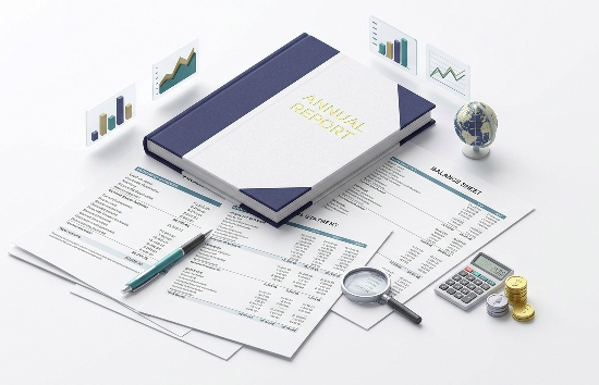 3D isometric annual report vector