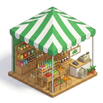3D isometric store