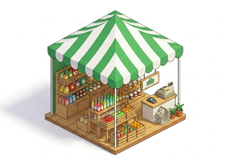 3D isometric store