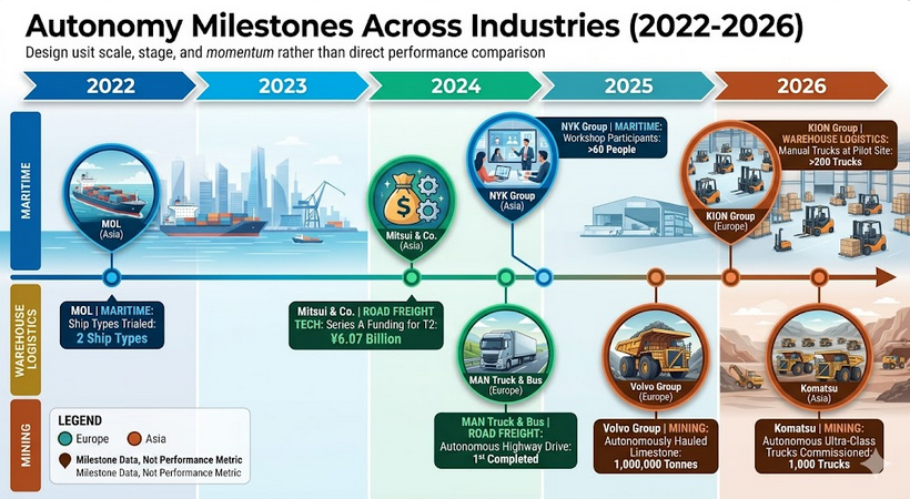 Autonomy milestone across industries